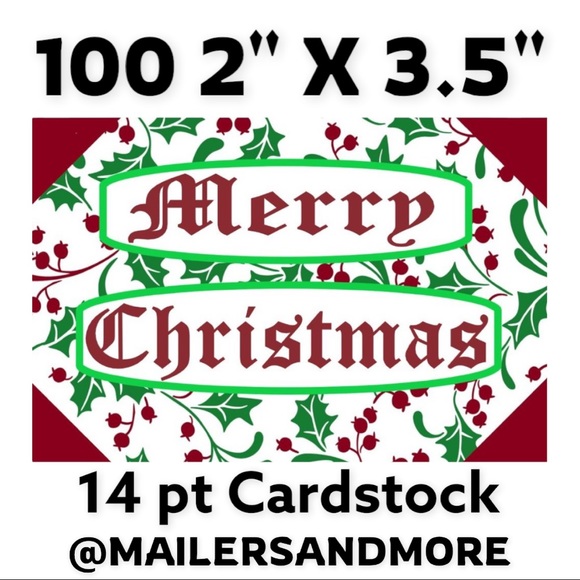 100 Merry Christmas Holly Berry Cards PRICE IS FIRM - Picture 1 of 1
